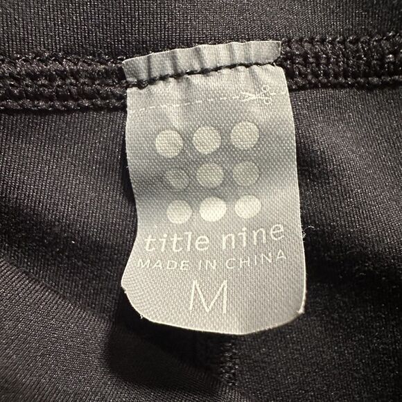 Title Nine Legging Womens Medium Black White Grey Splatter Print Pullon Stretch - Picture 8 of 10